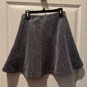 Express Shimmering Silver Peplum/Circle/A-Lign Skirt 0